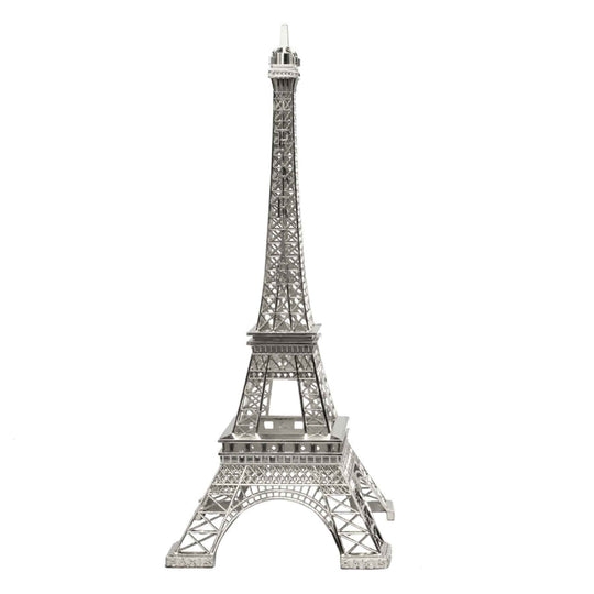 Metal Eiffel Tower Sculpture 20" Tall - Silver
