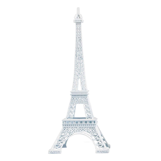 Metal Eiffel Tower Sculpture 20" Tall - White