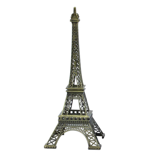 Metal Eiffel Tower Sculpture 20" Tall - Bronze