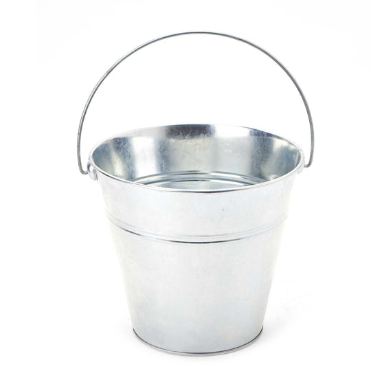 Extra Large Metal Bucket - Silver