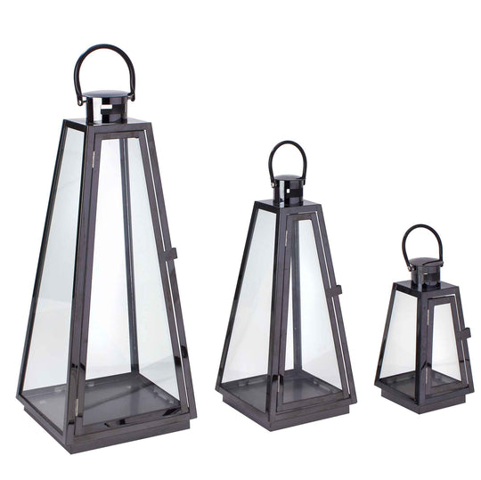 Pyramid Lantern Set - Black
