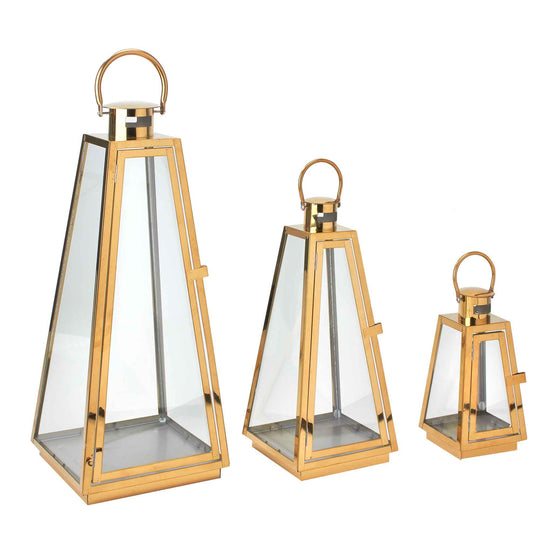 Pyramid Lantern Set - Gold