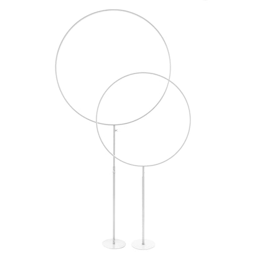 Metal Hoop Set - White - Set of 2