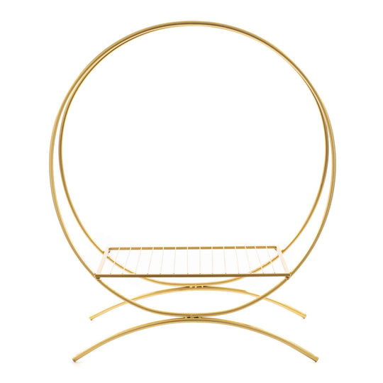 Large Floral Hoop Centerpiece-Gold