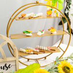 Metal 3 Tier Dessert Stand Wheel - Gold - Events and Crafts-Dulcet Delights