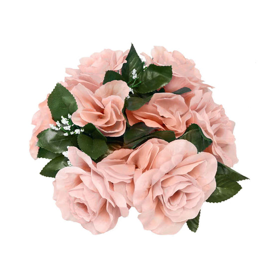 Fabric Flower Ring - Blush - Pack of 12