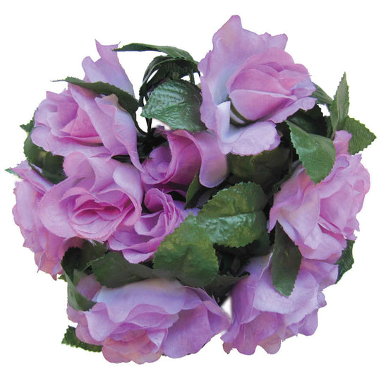 Fabric Flower Ring - Lavender - Pack of 12