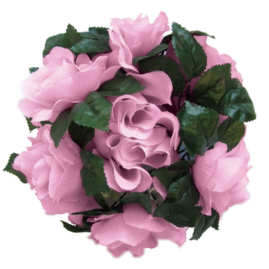 Fabric Flower Ring - Pink - Pack of 12