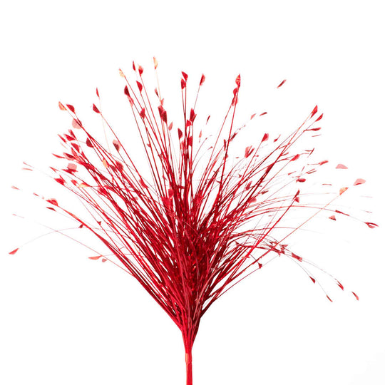 Metallic Onion Grass Spray Pick - Red