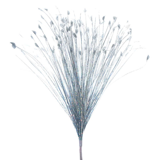 Metallic Onion Grass Spray Pick - Silver