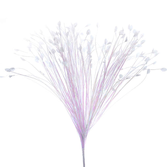Metallic Onion Grass Spray Pick - White Iridescent