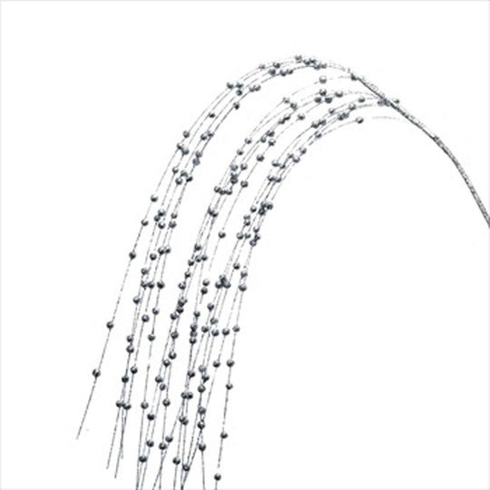 Glitter Hanging Berry Spray Pick - Silver