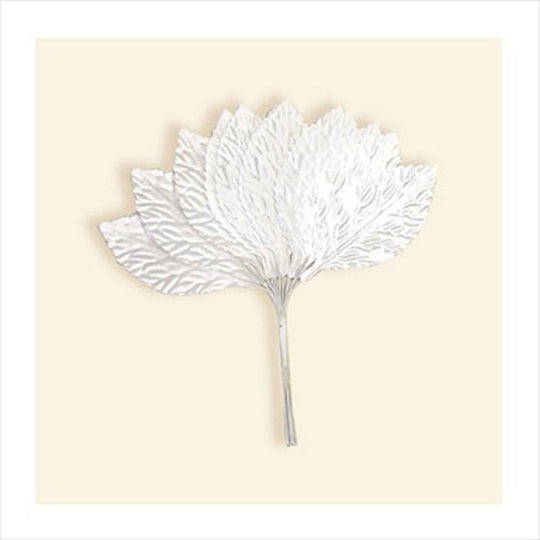 Large Artificial Corsage Leaves White