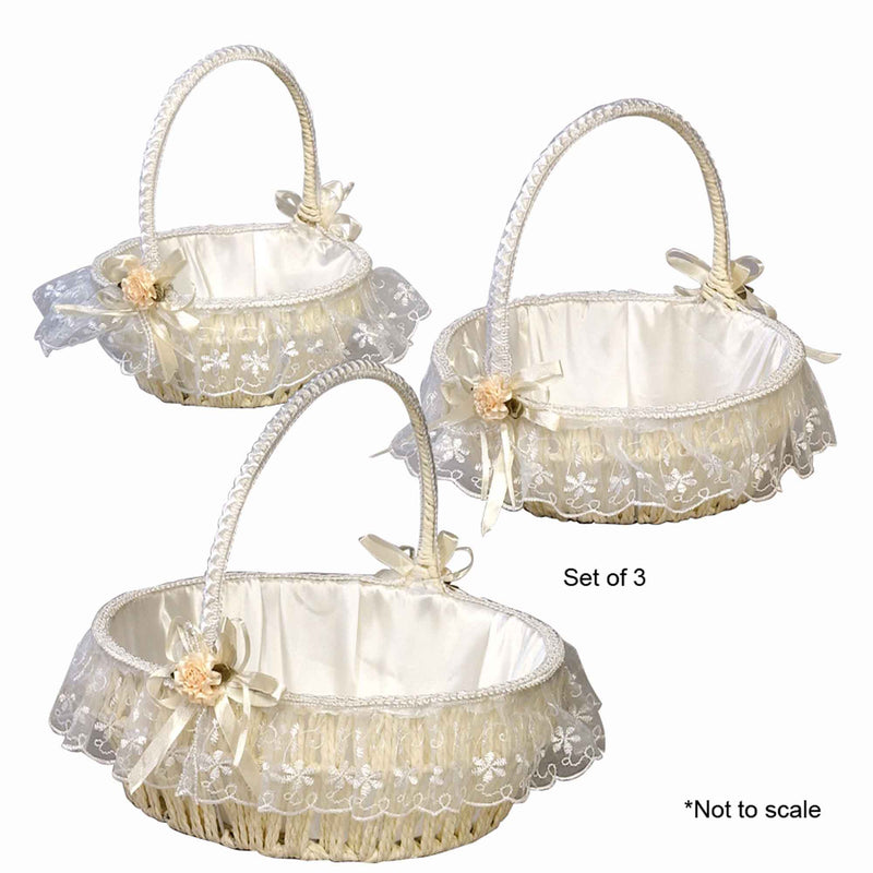 Set of Three Round Baskets - Events and Crafts-Events and Crafts