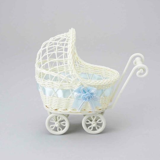 Wicker Baby Carriage Centerpiece