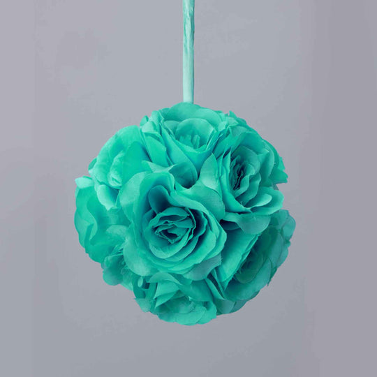 Six Inch Floral Pomander - Aqua