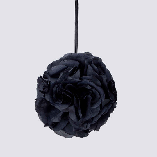 Six Inch Floral Pomander - Black