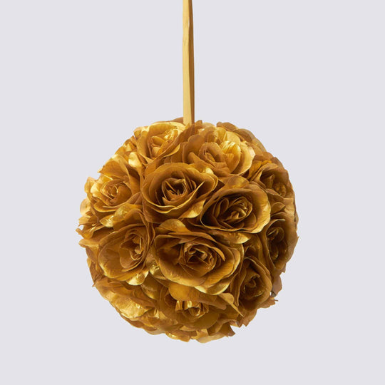 Six Inch Floral Pomander - Gold