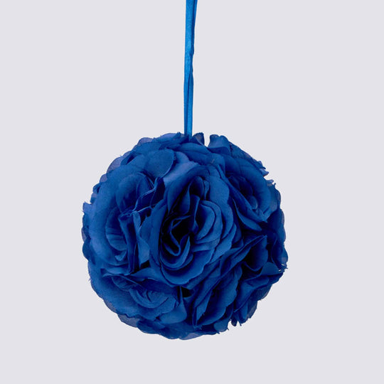 Six Inch Floral Pomander - Royal Blue