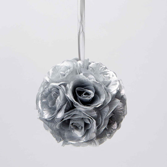 Six Inch Floral Pomander - Silver