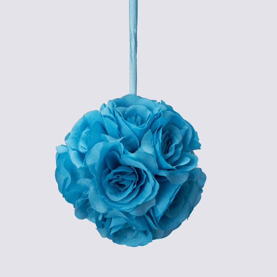 Six Inch Floral Pomander - Turquoise
