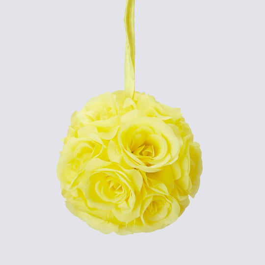 Six Inch Floral Pomander - Yellow