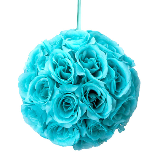 Ten Inch Floral Pomander - Aqua