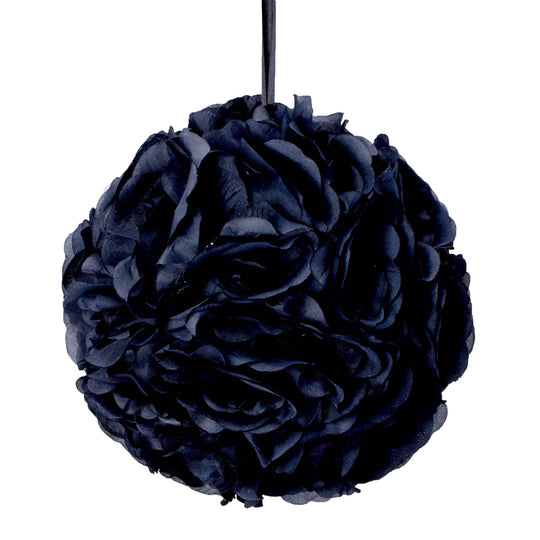 Ten Inch Floral Pomander - Black