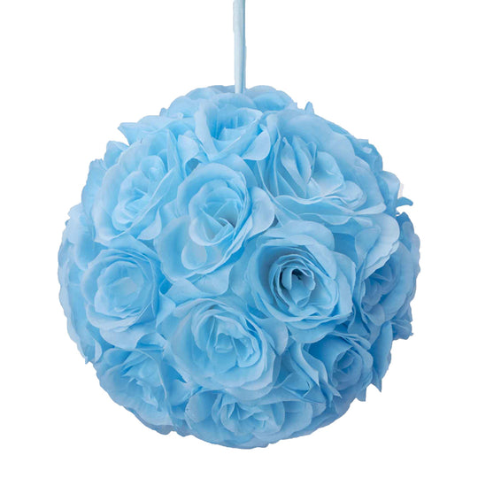 Ten Inch Floral Pomander - Blue