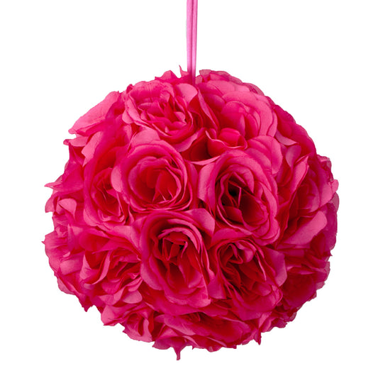 Ten Inch Floral Pomander - Fuchsia