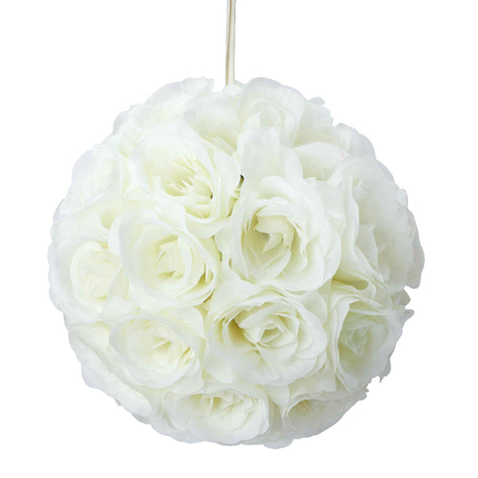 Twelve Inch Floral Pomander-Ivory