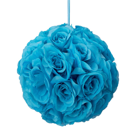 Ten Inch Floral Pomander - Turquoise