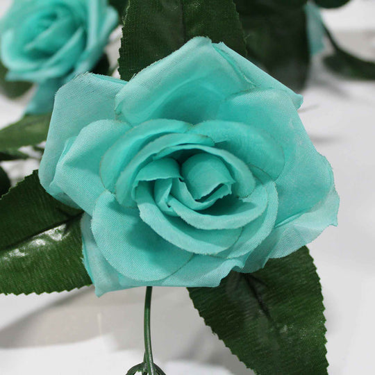 Artificial Rose Garland - Aqua