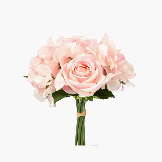 Artificial Hydrangea and Rose Nosegay - Blush