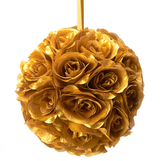 Twelve Inch Floral Pomander-Gold