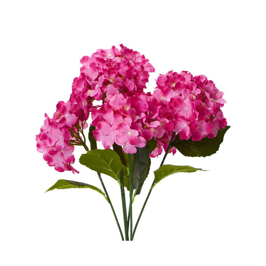 Artificial Hydrangea Bush - Fuchsia