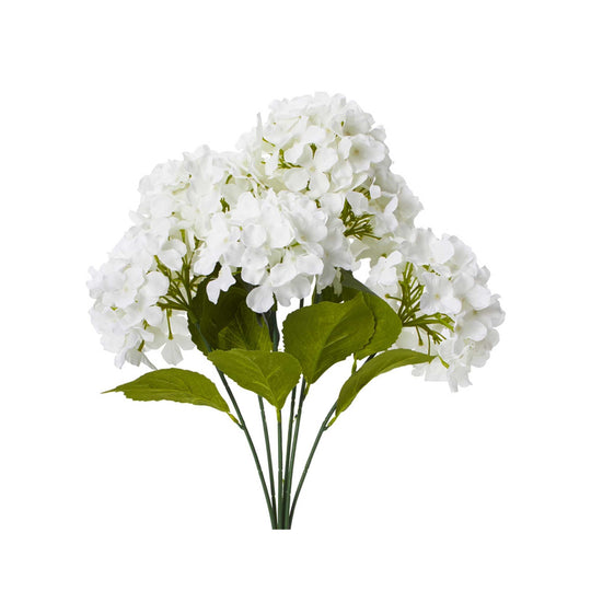 Artificial Hydrangea Bush - White