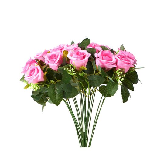 Artificial Rose Bud Bundle - Pink