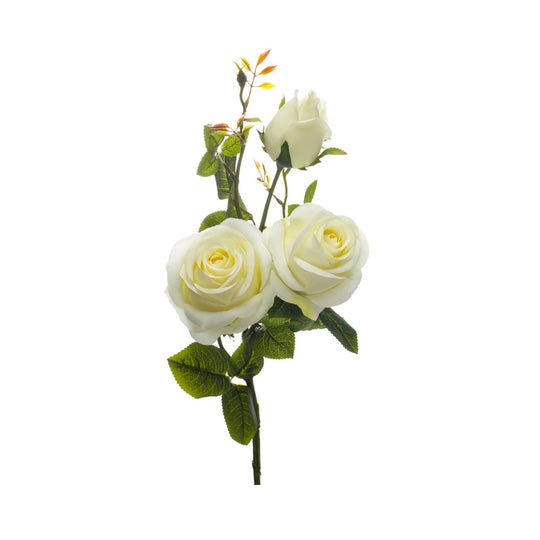 Faux Rose Branch White