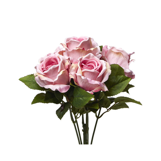 Artificial Cottage Rose Bouquet-Pink