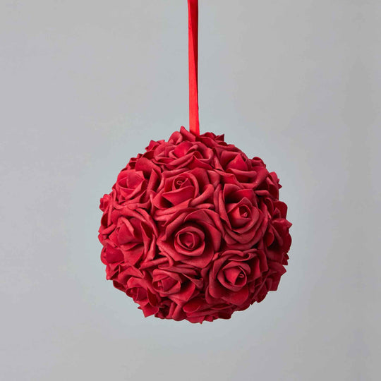 Foam Rose Pomander 8" - Red
