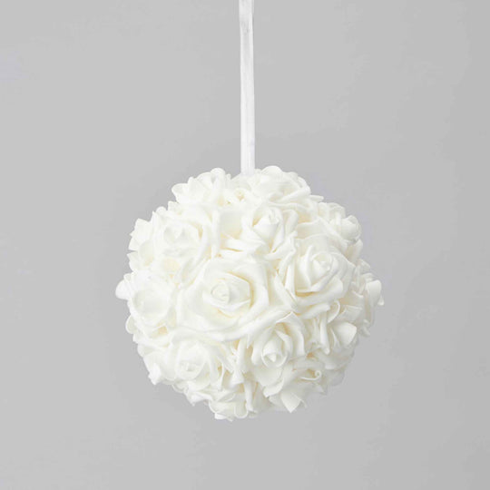 Foam Rose Pomander 8" - White
