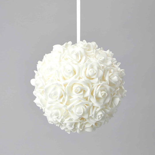 Foam Rose Pomander 10" - White