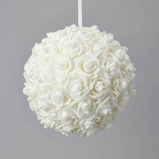 Foam Rose Pomander 12" - White