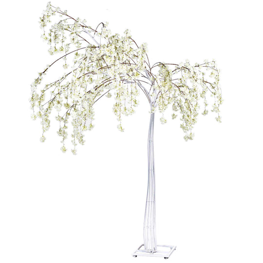 Wire Form Cherry Blossom Tree-White