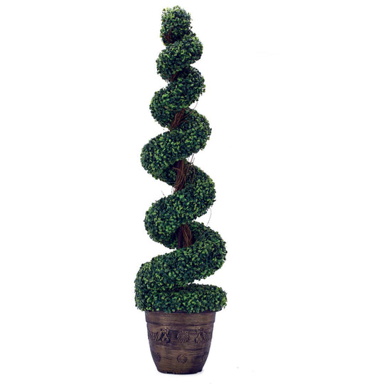 Spiral Artificial Topiary Boxwood Tree 60"