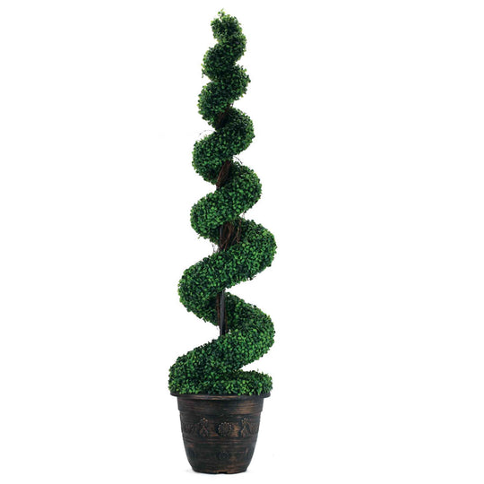 Spiral Artificial Topiary Boxwood Tree 70"