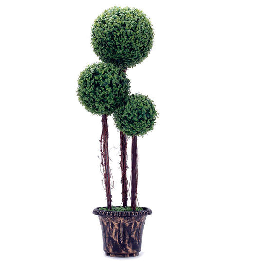 Artificial Triple Round Boxwood Tree - 48"