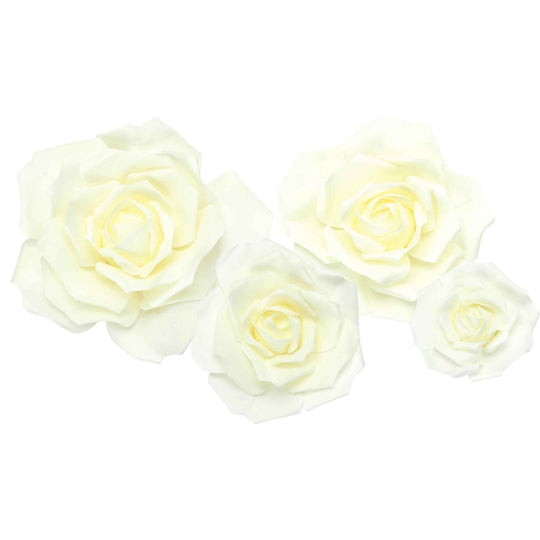 Jumbo Foam Rose Set-Ivory