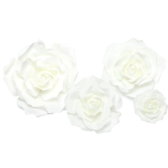 Jumbo Foam Rose Set-White